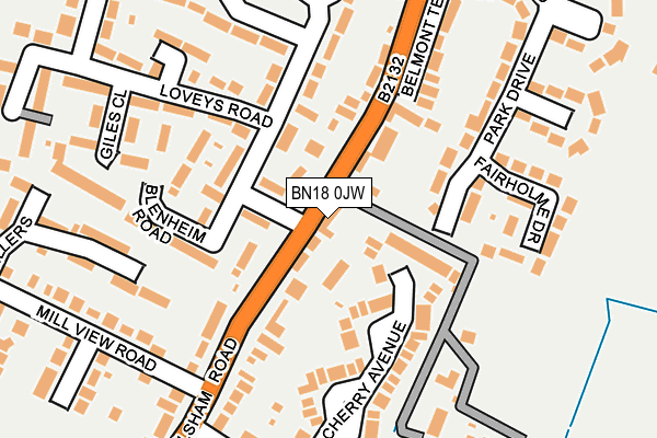 BN18 0JW map - OS OpenMap – Local (Ordnance Survey)