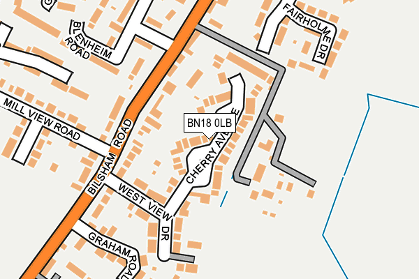 BN18 0LB map - OS OpenMap – Local (Ordnance Survey)