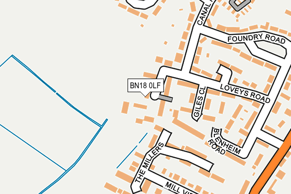 BN18 0LF map - OS OpenMap – Local (Ordnance Survey)