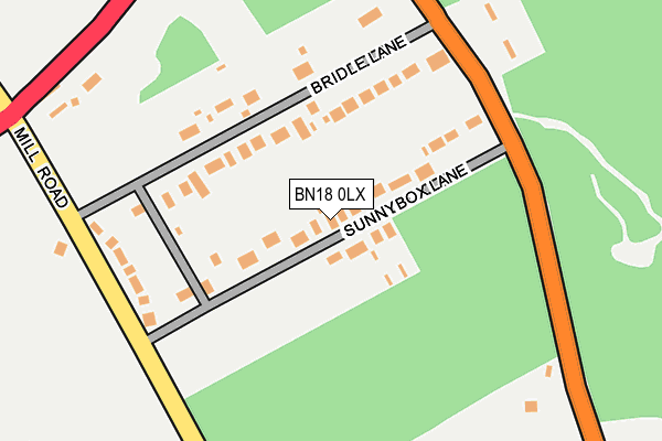 BN18 0LX map - OS OpenMap – Local (Ordnance Survey)