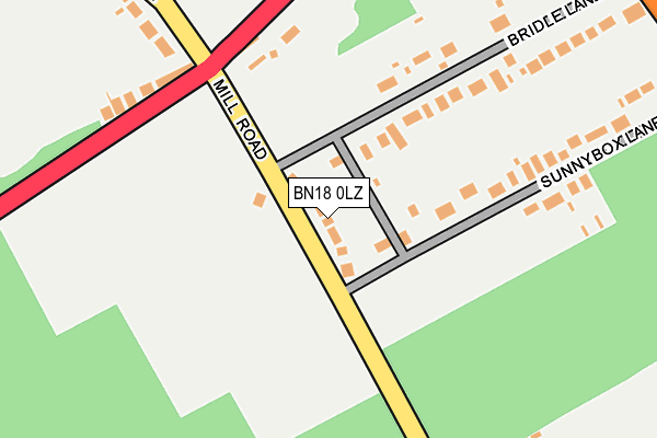 BN18 0LZ map - OS OpenMap – Local (Ordnance Survey)