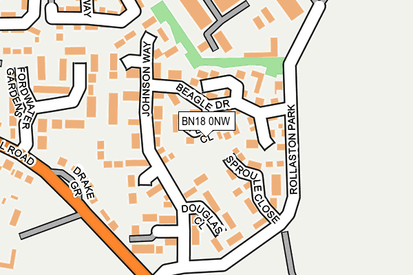 BN18 0NW map - OS OpenMap – Local (Ordnance Survey)