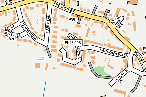 BN18 0PB map - OS OpenMap – Local (Ordnance Survey)