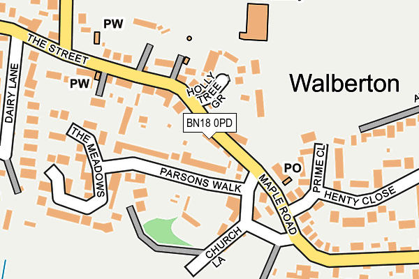 BN18 0PD map - OS OpenMap – Local (Ordnance Survey)