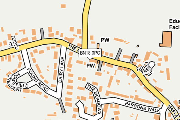 BN18 0PG map - OS OpenMap – Local (Ordnance Survey)
