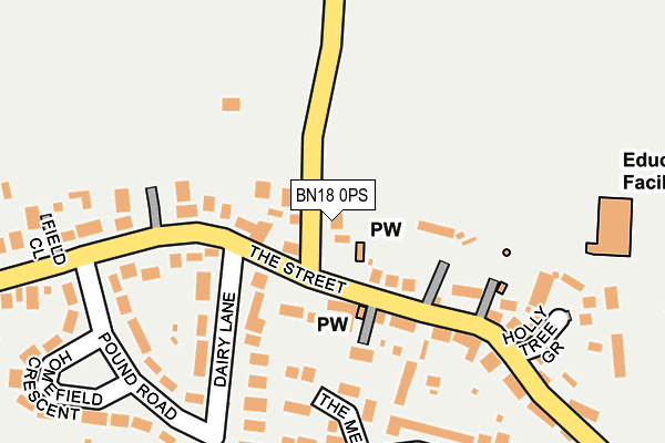 BN18 0PS map - OS OpenMap – Local (Ordnance Survey)