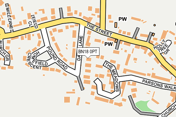 BN18 0PT map - OS OpenMap – Local (Ordnance Survey)