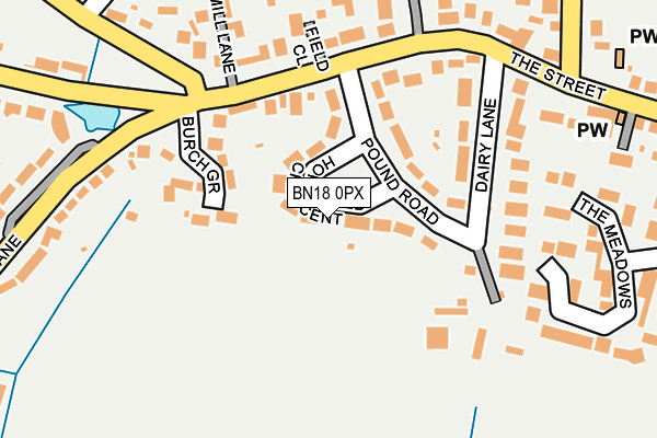 BN18 0PX map - OS OpenMap – Local (Ordnance Survey)