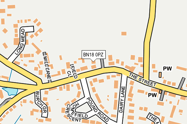 BN18 0PZ map - OS OpenMap – Local (Ordnance Survey)