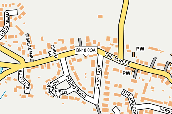 BN18 0QA map - OS OpenMap – Local (Ordnance Survey)