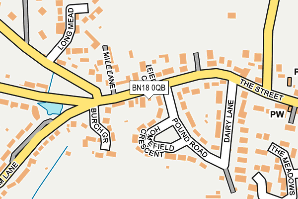 BN18 0QB map - OS OpenMap – Local (Ordnance Survey)