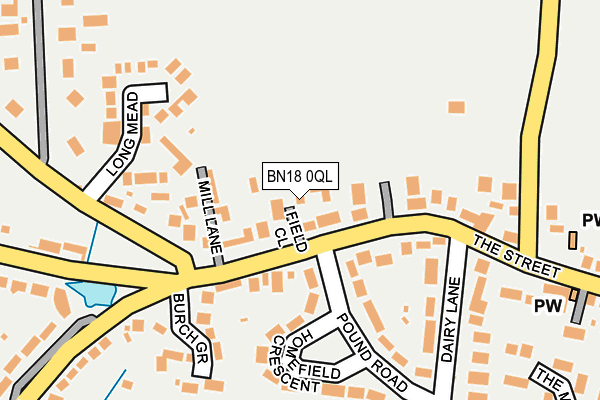BN18 0QL map - OS OpenMap – Local (Ordnance Survey)