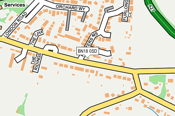 BN18 0SD map - OS OpenMap – Local (Ordnance Survey)