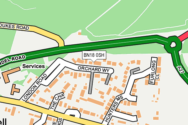 BN18 0SH map - OS OpenMap – Local (Ordnance Survey)