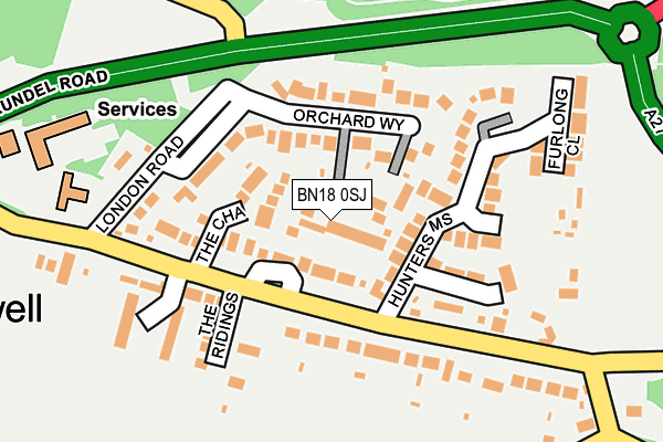 BN18 0SJ map - OS OpenMap – Local (Ordnance Survey)