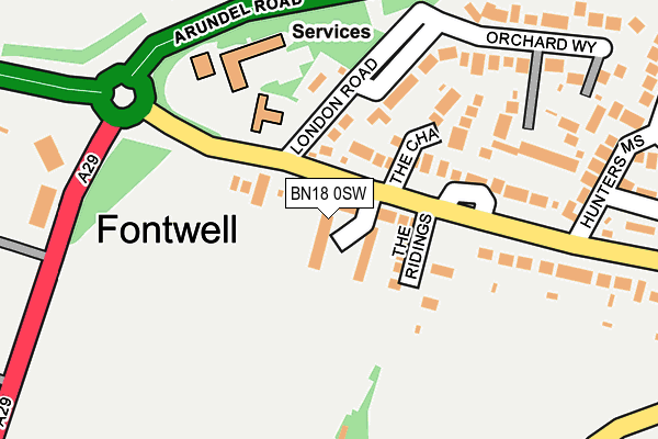 BN18 0SW map - OS OpenMap – Local (Ordnance Survey)