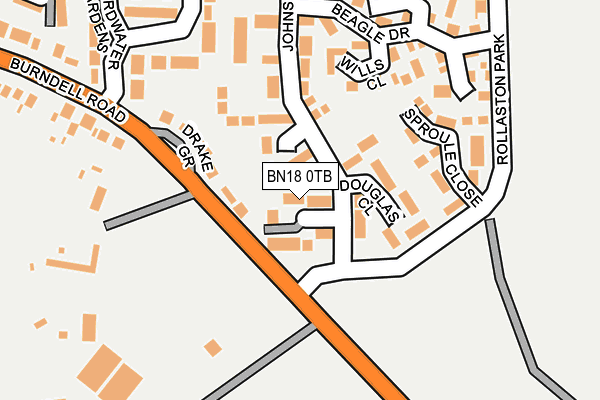 BN18 0TB map - OS OpenMap – Local (Ordnance Survey)