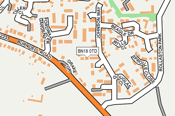 BN18 0TD map - OS OpenMap – Local (Ordnance Survey)