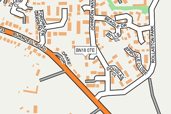 BN18 0TE map - OS OpenMap – Local (Ordnance Survey)