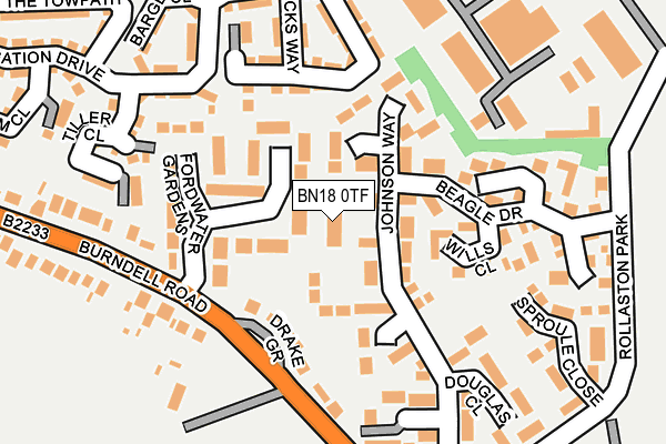 BN18 0TF map - OS OpenMap – Local (Ordnance Survey)