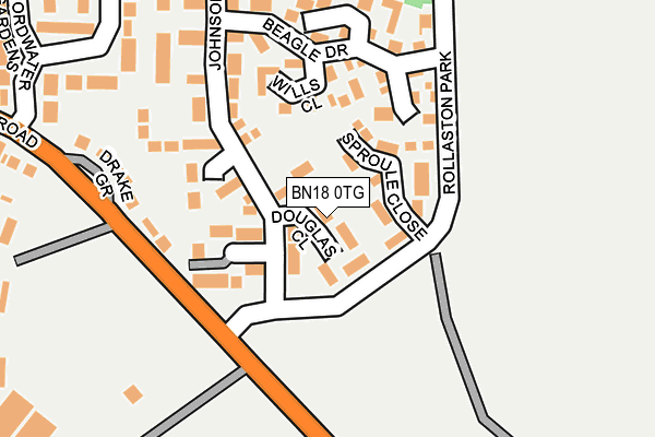 BN18 0TG map - OS OpenMap – Local (Ordnance Survey)