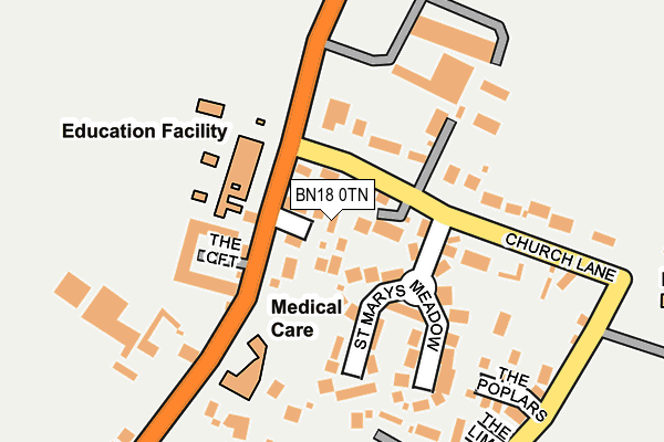 BN18 0TN map - OS OpenMap – Local (Ordnance Survey)
