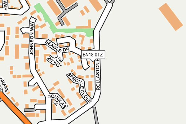 BN18 0TZ map - OS OpenMap – Local (Ordnance Survey)