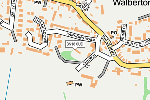 BN18 0UD map - OS OpenMap – Local (Ordnance Survey)
