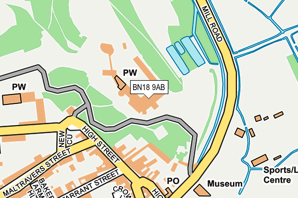 BN18 9AB map - OS OpenMap – Local (Ordnance Survey)