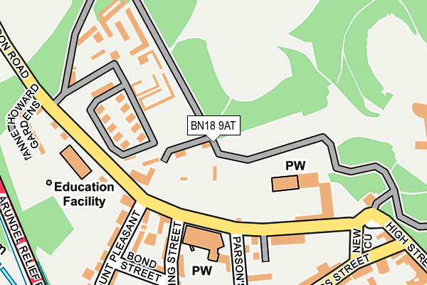 BN18 9AT map - OS OpenMap – Local (Ordnance Survey)