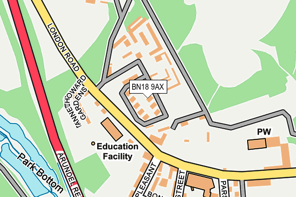 BN18 9AX map - OS OpenMap – Local (Ordnance Survey)