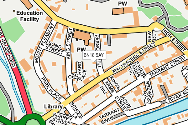 BN18 9AY map - OS OpenMap – Local (Ordnance Survey)