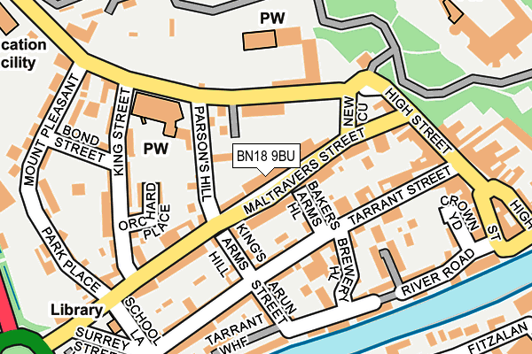 BN18 9BU map - OS OpenMap – Local (Ordnance Survey)