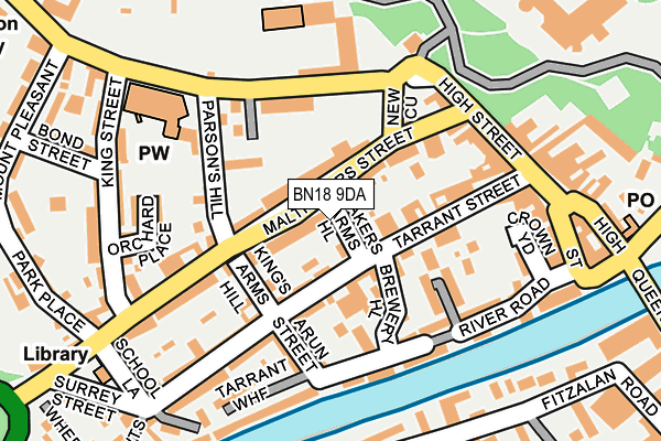 BN18 9DA map - OS OpenMap – Local (Ordnance Survey)