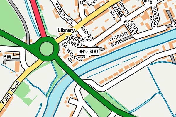 BN18 9DU map - OS OpenMap – Local (Ordnance Survey)