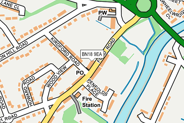 BN18 9EA map - OS OpenMap – Local (Ordnance Survey)
