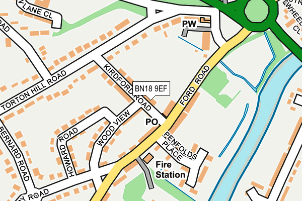 BN18 9EF map - OS OpenMap – Local (Ordnance Survey)