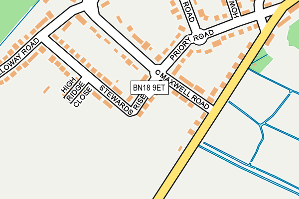 BN18 9ET map - OS OpenMap – Local (Ordnance Survey)