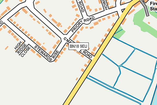 BN18 9EU map - OS OpenMap – Local (Ordnance Survey)