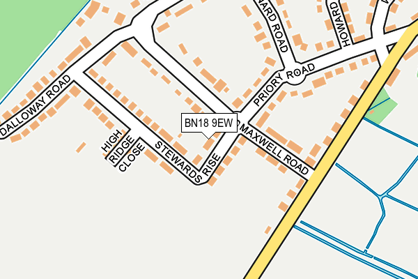 BN18 9EW map - OS OpenMap – Local (Ordnance Survey)