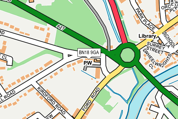 BN18 9GA map - OS OpenMap – Local (Ordnance Survey)
