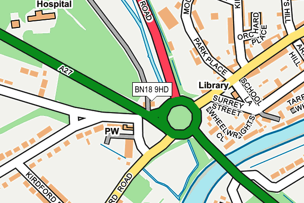 BN18 9HD map - OS OpenMap – Local (Ordnance Survey)