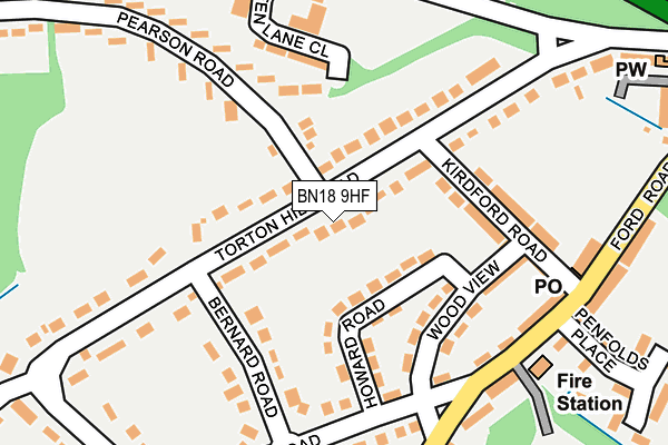 BN18 9HF map - OS OpenMap – Local (Ordnance Survey)