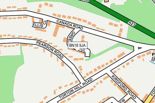 BN18 9JA map - OS OpenMap – Local (Ordnance Survey)