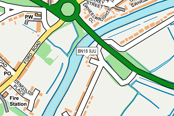 BN18 9JU map - OS OpenMap – Local (Ordnance Survey)
