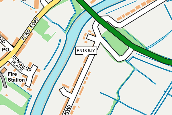 BN18 9JY map - OS OpenMap – Local (Ordnance Survey)