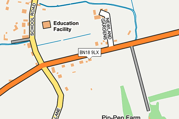BN18 9LX map - OS OpenMap – Local (Ordnance Survey)