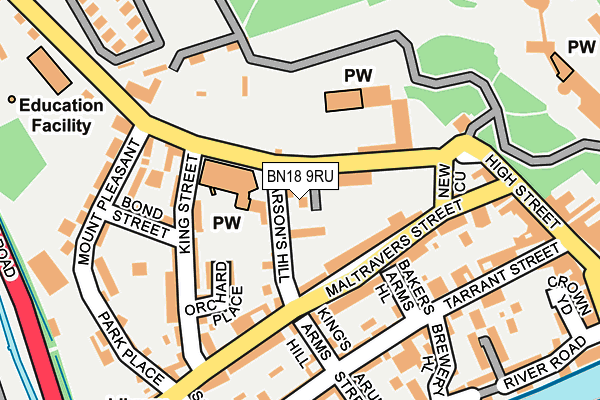 BN18 9RU map - OS OpenMap – Local (Ordnance Survey)