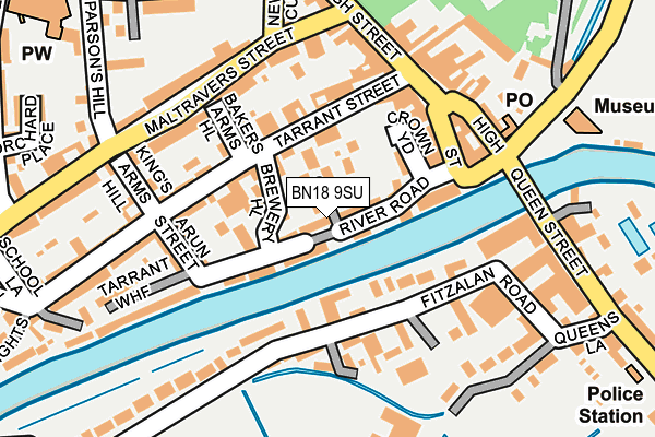 BN18 9SU map - OS OpenMap – Local (Ordnance Survey)