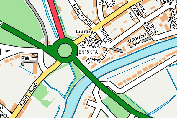 BN18 9TA map - OS OpenMap – Local (Ordnance Survey)